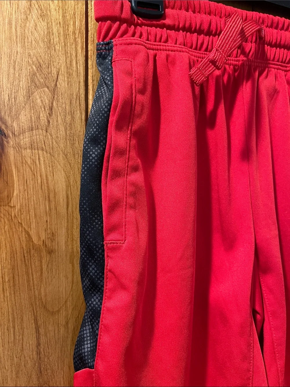 Russell Athletic Red with Black Side Panel Boy’s Athletic Shorts